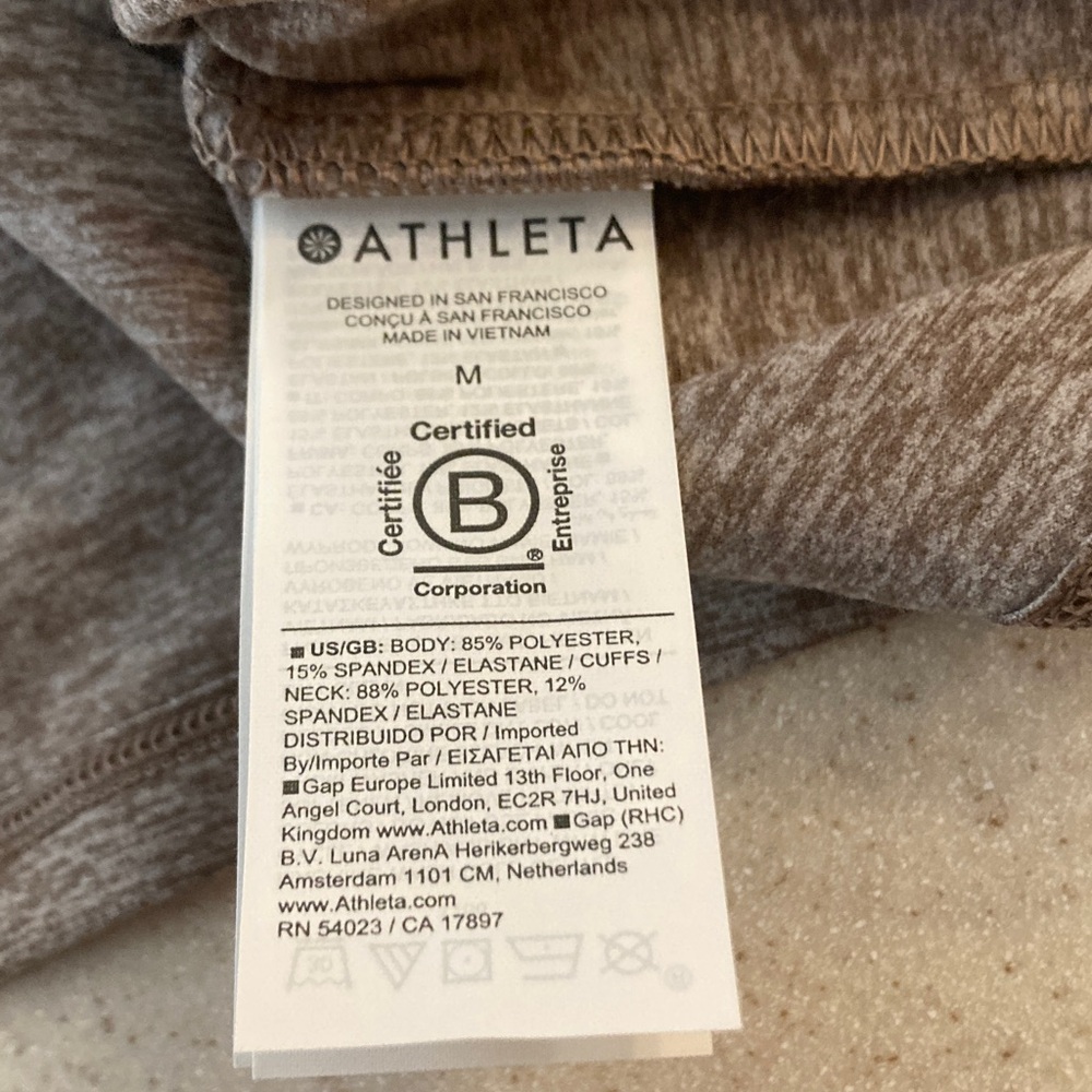 Athleta Brown Long Sleeve Shirt Activewear Women Size Medium - Picture 7 of 11